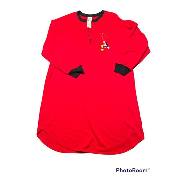 Vintage Red Other - Disney Mickey Mouse Vintage Red Qtr Zip Nightgown